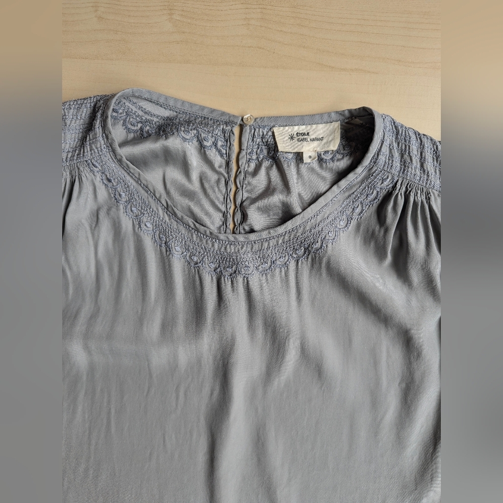 Isabel Marant Etoile‎ 100% Silk Gray Grey Lace Cap Sleeve Lightweight Slip Dress - Picture 2 of 16